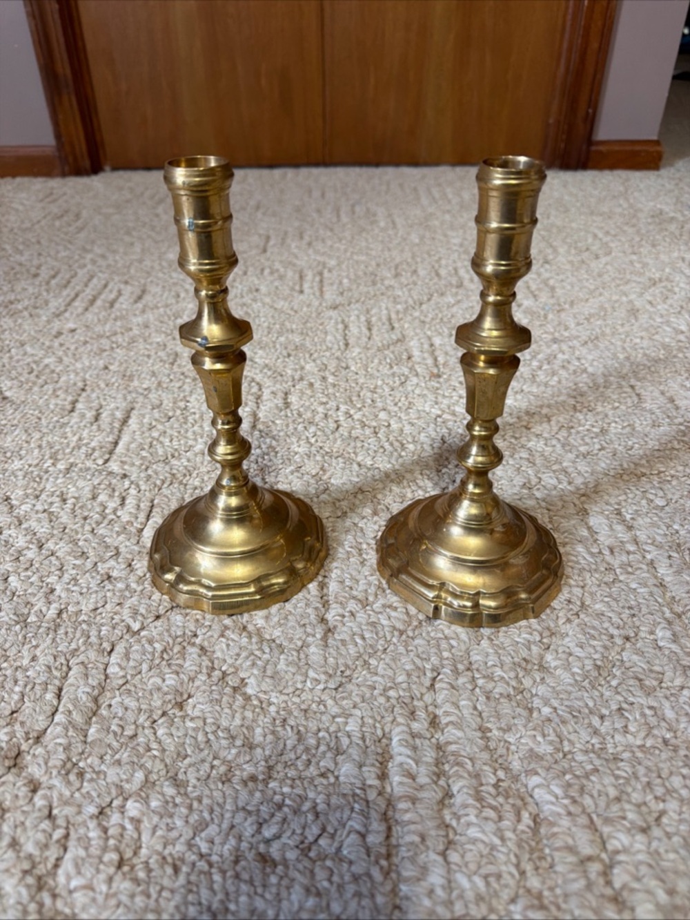 Brass Candlestick Pair - Classic Gold Home Accent